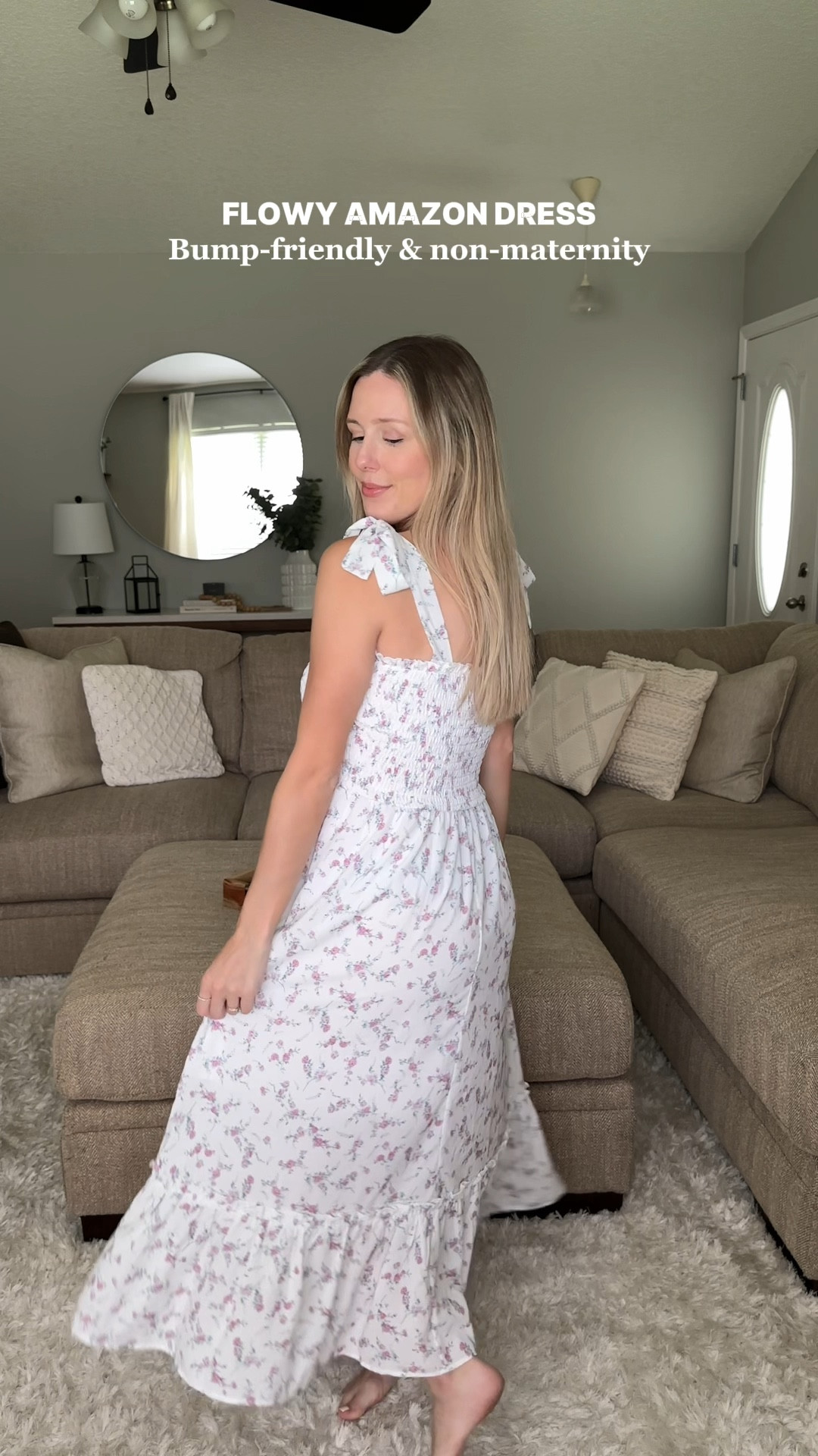 Flowy floral Amazon dress that’s bump-friendly and non-maternity. So pretty! I’m wearing a size small. 

#LTKBump #LTKFindsUnder50 #LTKVideo