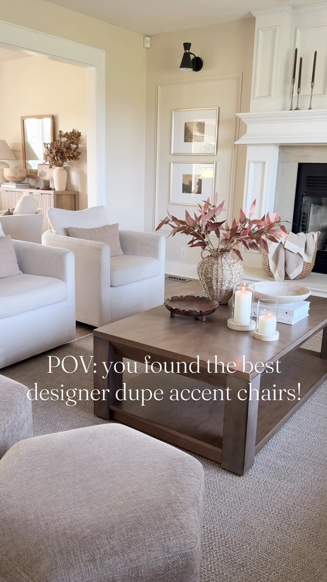 Hands down, my favorite designer dupe find! This is the LINEN not the white.

These chairs are an incredible look for less! The design and quality are 10/10, giving your space that high-end designer feel without the high-end price tag. 

If you are looking for affordable accent chairs, Pottery Barn-inspired pieces, or cozy neutral living room furniture, you will not be disappointed with these!

#accentchairs #designerdupes #affordablefurniture #livingroomdecor #homefinds

#LTKSeasonal #LTKHome #LTKSaleAlert