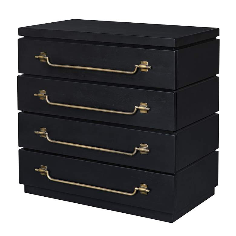 Uttermost Halifax 34" Wide x 33 1/4" Black Accent Chest | Lamps Plus