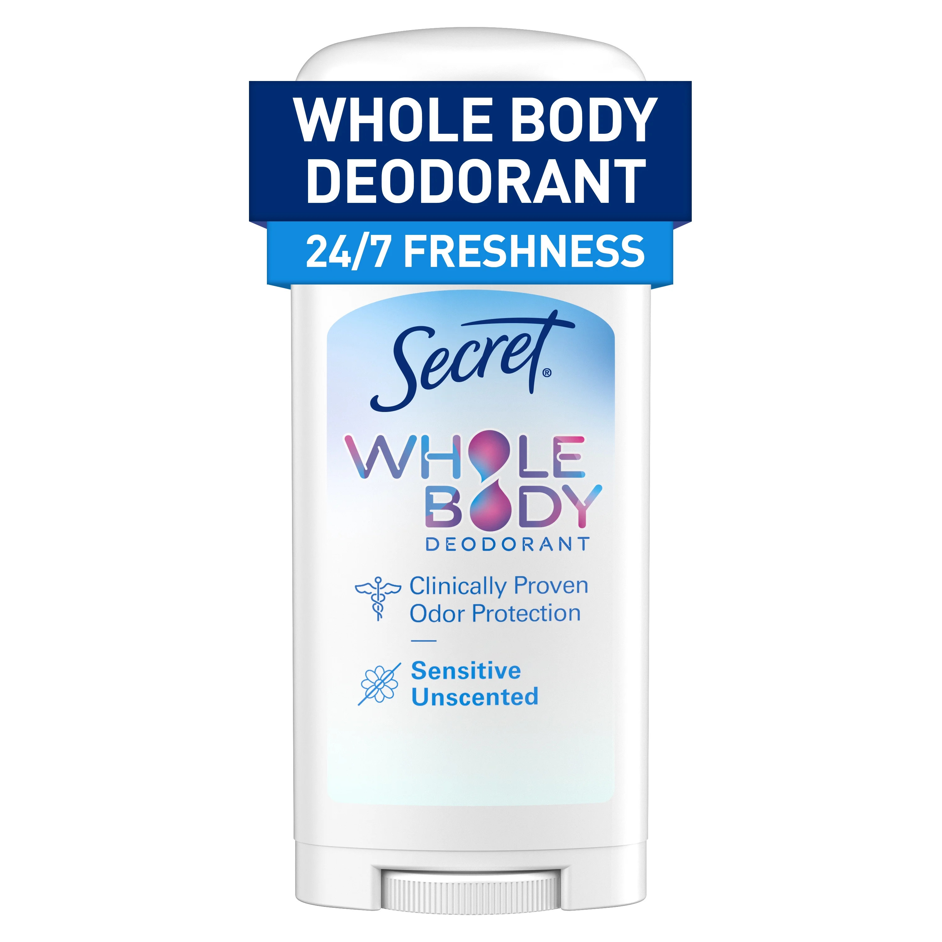Secret Whole Body Stick Aluminum Free Deodorant for Women Unscented 2.6oz | Walmart (US)