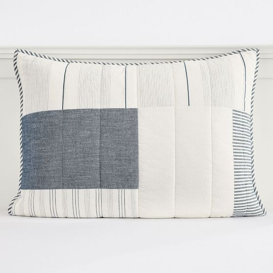 River Stripe Patchwork Sham | Pottery Barn Teen