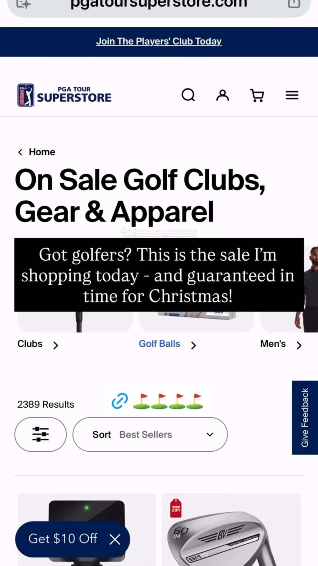 Got golfers? This is the sale I’m shopping today - and guaranteed in time for Christmas!  @pgatoursuperstore