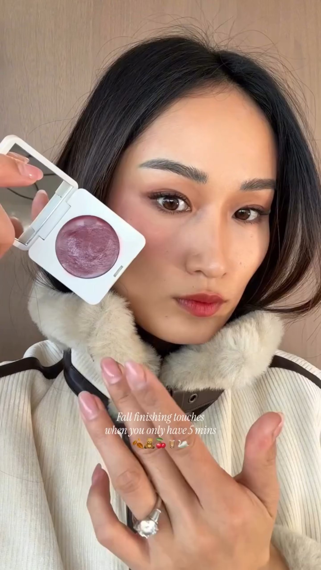 Fall touch-ups for when you’re in a rush!🍂 Swapped my corals for berry and brown tones, the perfect match for the cozy sweaters and trench coats this week! #fallmakeup #falllipstick