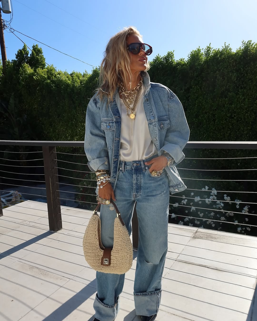 Double denim, triple the fun.. 💙 off to celebrate @aninebingofficial 

 #LTKStyleTip