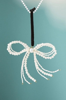 Pearled Bow Ornament | Anthropologie (US)