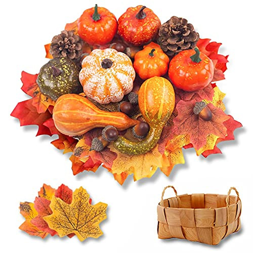winemana Thanksgiving Artificial Pumpkins Home Decoration Set, Mixture of 50 Artificial Harvest Deco | Amazon (US)