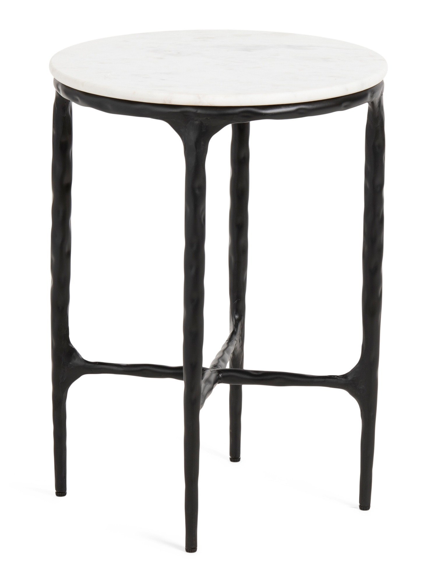 16x16x22 Marble Top Round Iron Side Table | TJ Maxx
