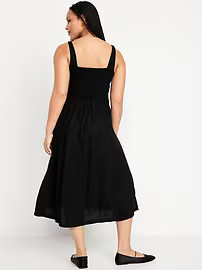 Fit &amp; Flare Sleeveless Midi Dress | Old Navy (US)