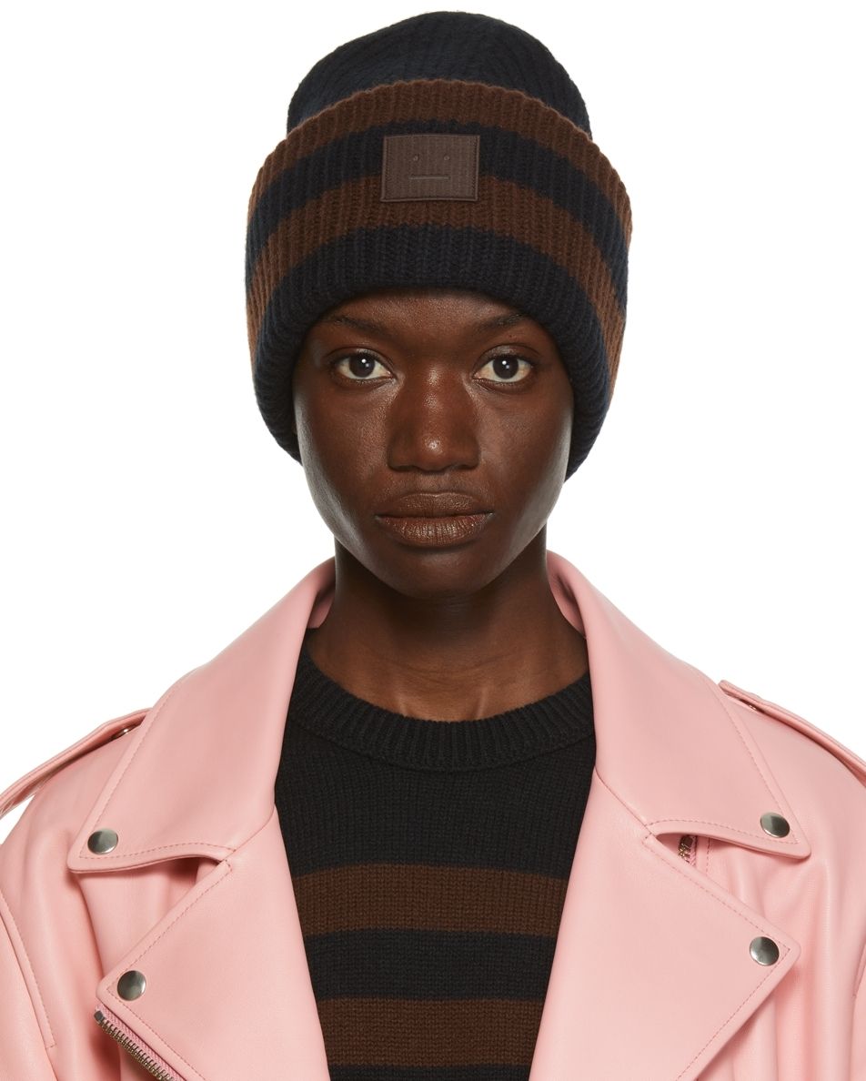 Black & Brown Patch Beanie | SSENSE