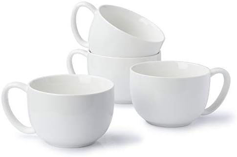 Sweese 613.401 Coffee Mug - 22 Ounce Jumbo Soup Bowl and Cereal Mugs, Set of 4, White | Amazon (US)