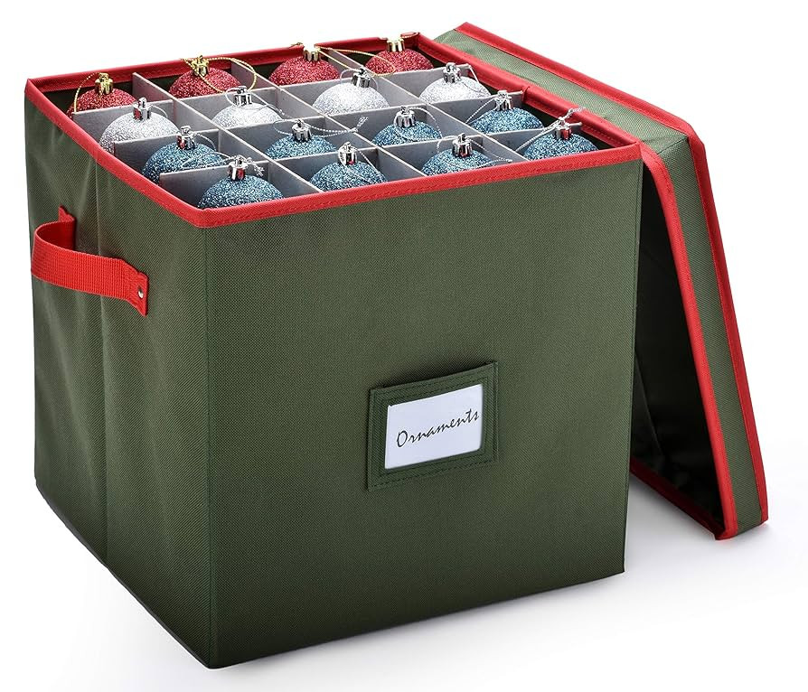 Handy Laundry Christmas Ornament Storage - Stores upto 64 Holiday Ornaments, Adjustable Dividers,... | Amazon (US)