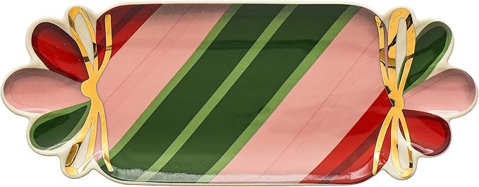 Creative Co-Op Stoneware Candy Shaped Plate with Gold Electroplating, Multicolor Serveware, Multi | Amazon (US)