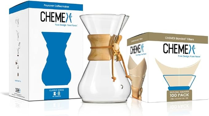 CHEMEX Bundle - 8-Cup Classic Series - 100 ct Square Filters - Exclusive Packaging | Amazon (US)