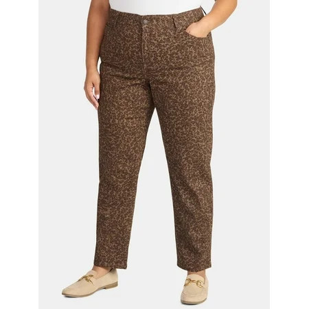Terra & Sky Women's Plus High Rise Straight Leg Jeans, Sizes 16W-26W | Walmart (US)