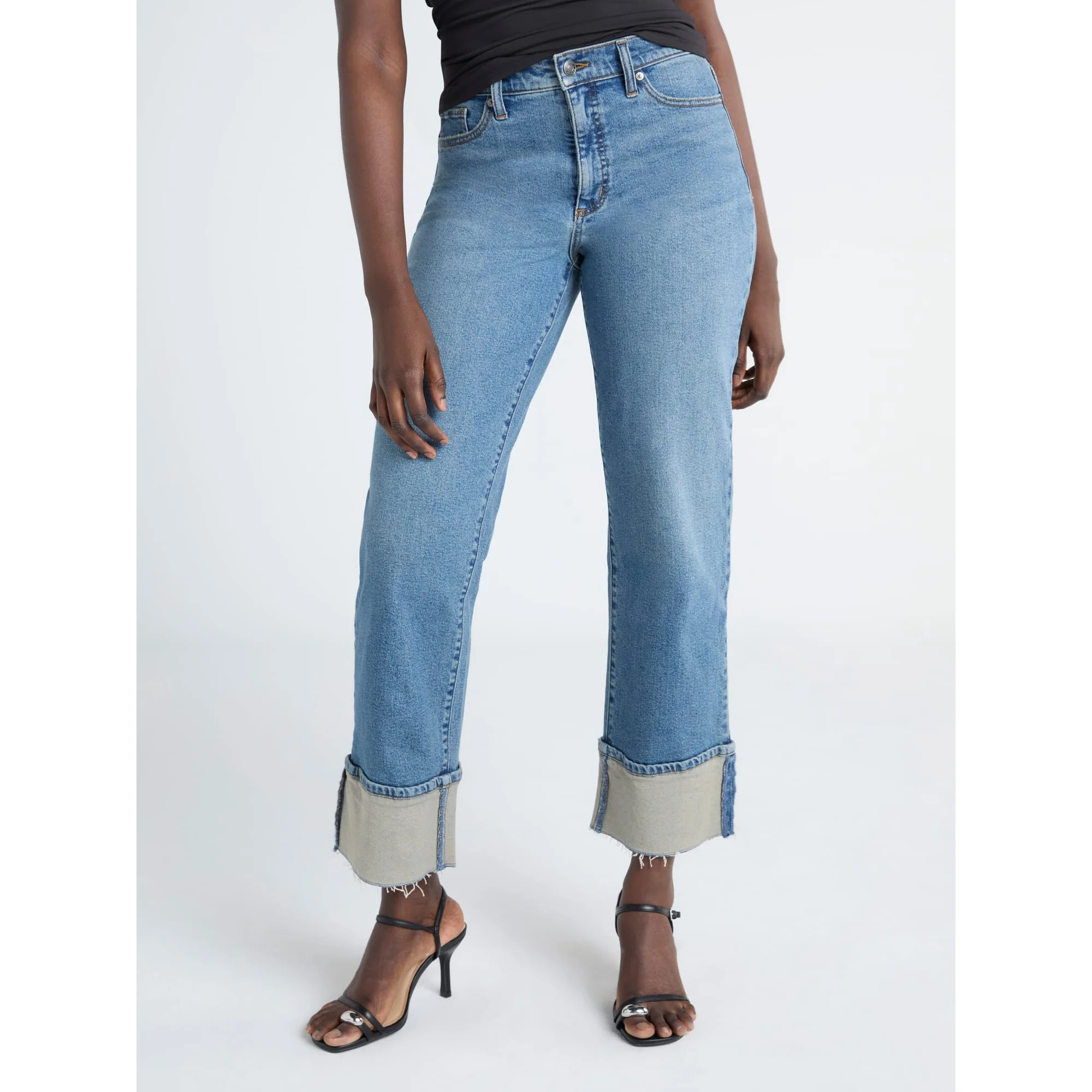 Scoop Women's and Women's Plus Benton Cuffed Ankle Jeans, 25", 27", and 29" Inseams, Sizes 0-26 | Walmart (US)