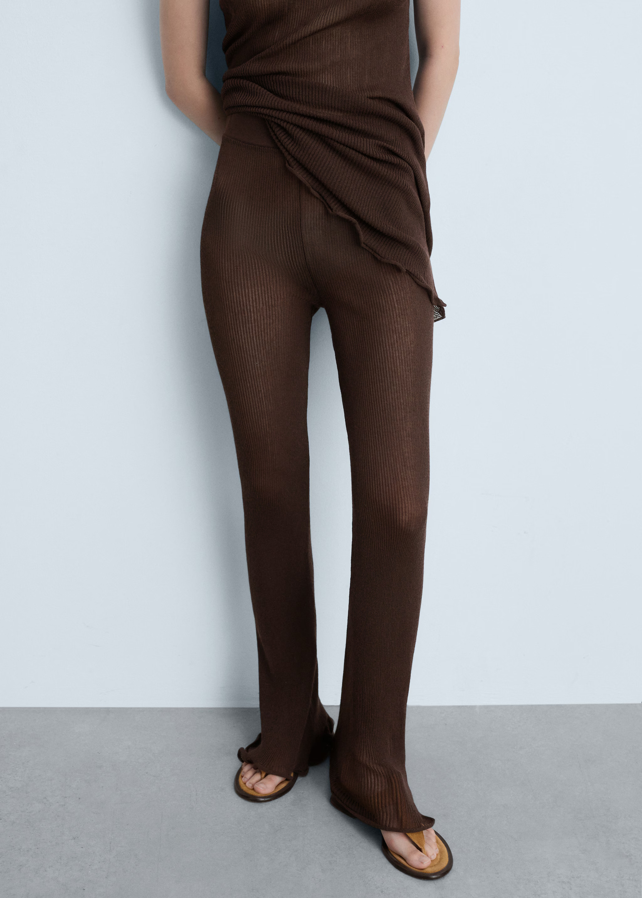 Flared knitted pants - Women | MANGO USA | Mango (US/MX/AU)