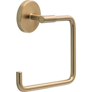 Reviews for Delta Lyndall Wall Mounted Square Open Towel Ring Bath Hardware Accessory in Champagn... | The Home Depot