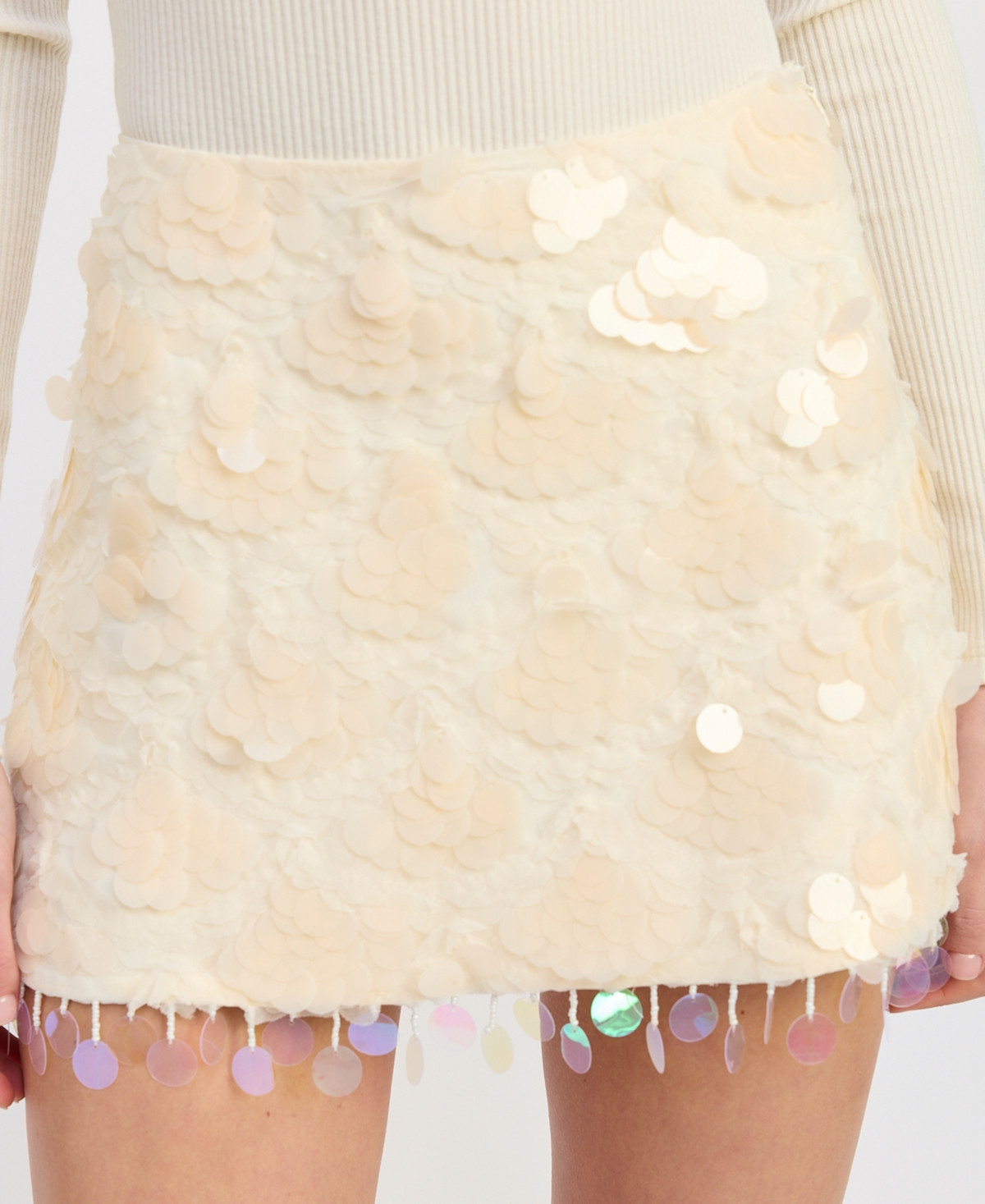 En Saison Women's Emryn Slim Mini Skirt - Ecru | Macy's