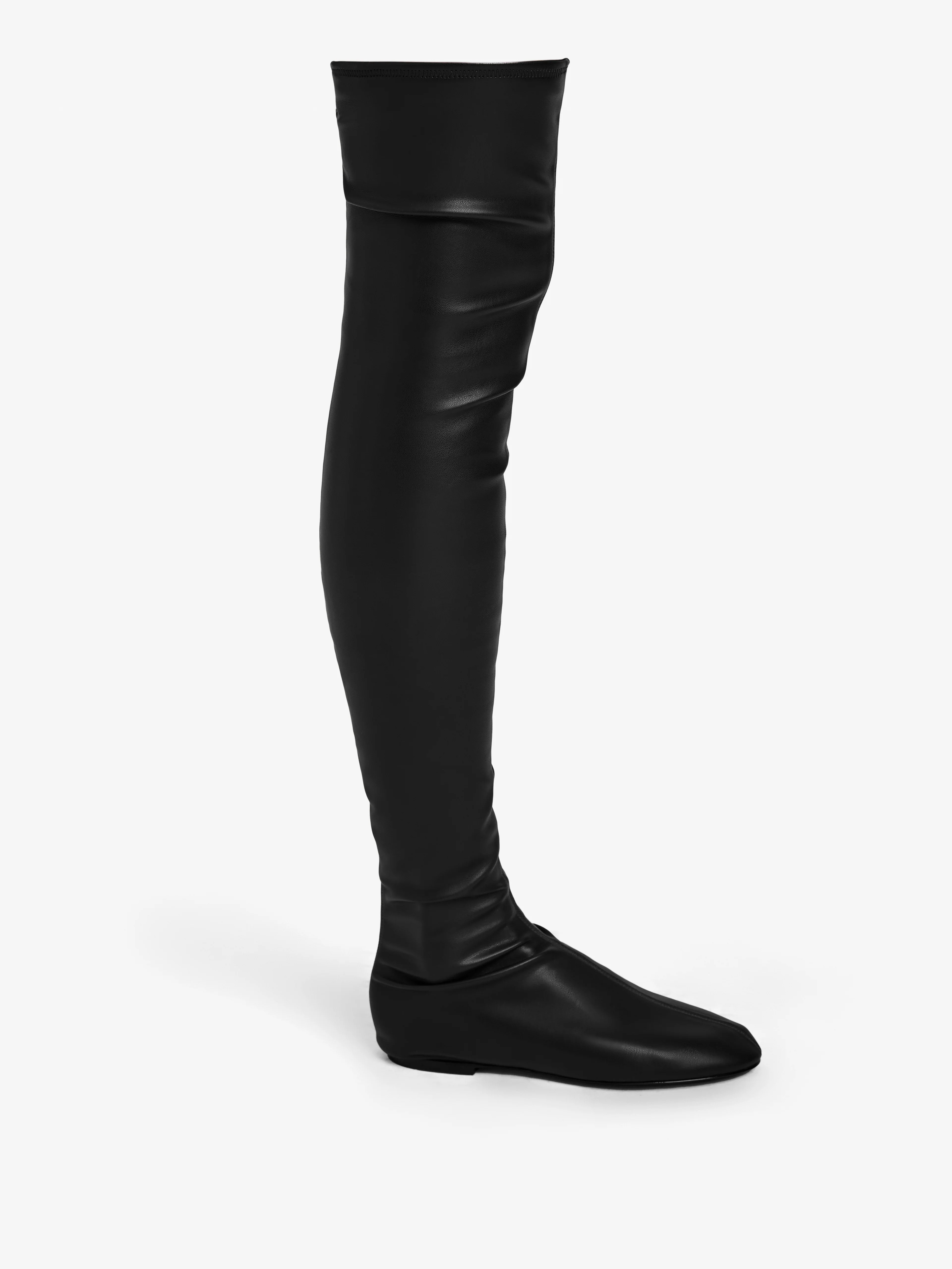 Proenza Schouler Tee Stretch Over The Knee Boots in Faux Leather - Black | Proenza Schouler Offic... | Proenza Schouler LLC