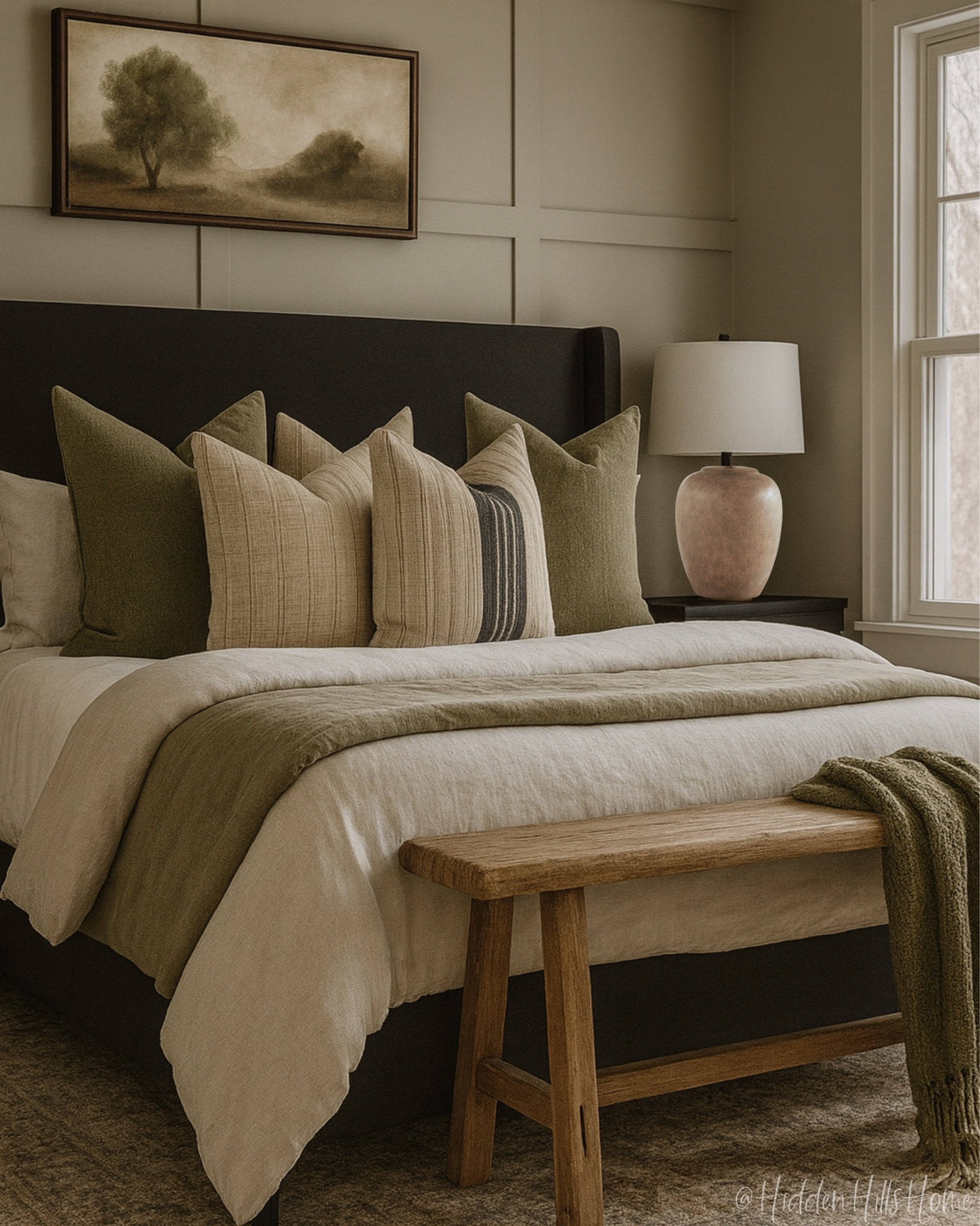 Modern transitional primary bedroom mood board, master bedroom design, nightstands, bedroom rug, dresser, moody bedroom decor, bedroom mood board #bedroom

#LTKHome #LTKSaleAlert #LTKSeasonal