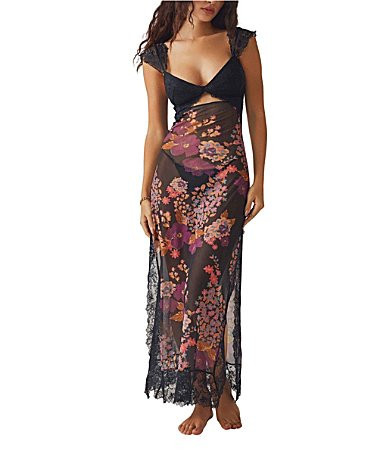 Free People Suddenly Fine Sheer Lace Sweetheart Neck Slip - S | Dillard's