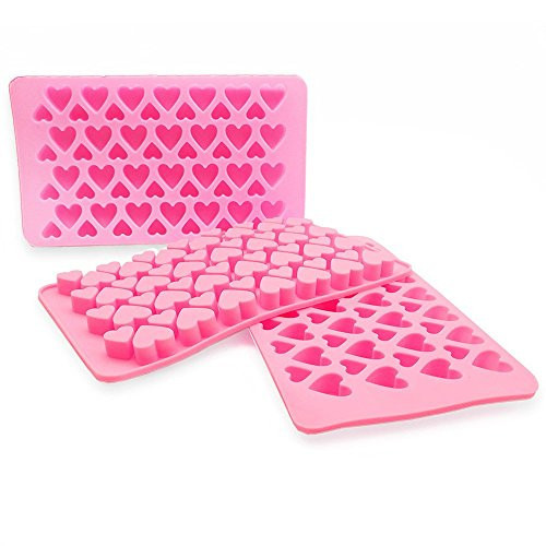 3 Packs Candy Mold, CNYMANY Valentine's Day Silicone Mini Heart Shaped Ice Cube Trays Gumdrop Jelly Chocolate Mold - Pink | Amazon (UK)