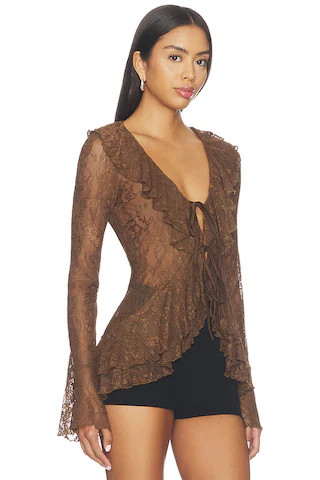 Alisia Top in Brown Lace | Revolve Clothing (Global)