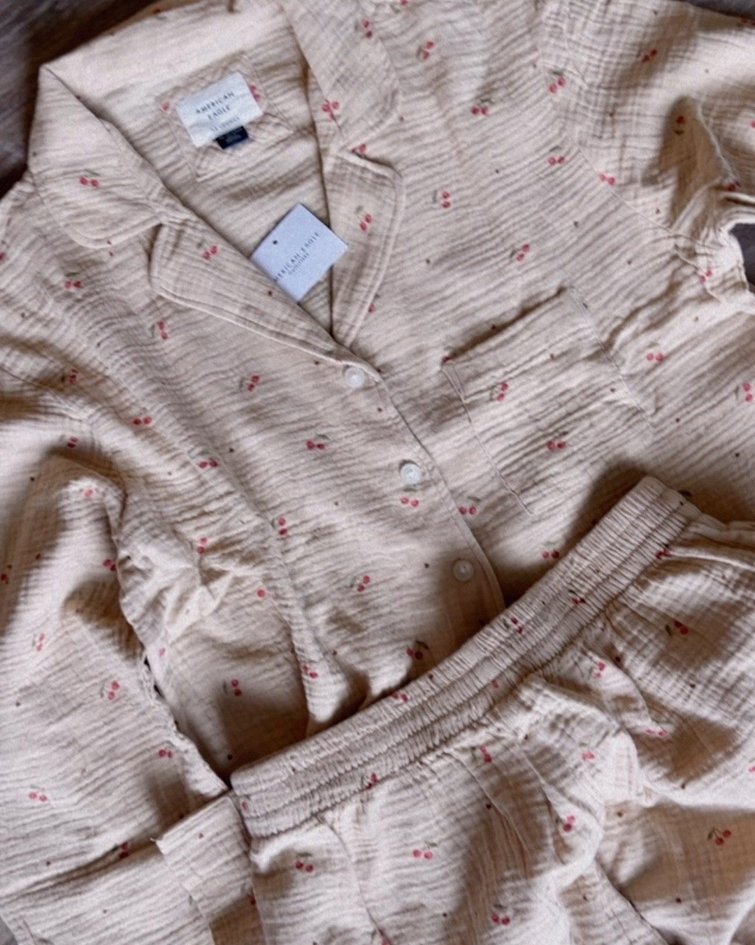 Cherry red & cherries are in ✨ The sweetest cotton gauze jammies for fall 🍒 cozy cherry pajamas for women make the cutest coziest holiday gift this year for sister or bestie! Xo 

#LTKFindsUnder100 #LTKSeasonal #LTKGiftGuide