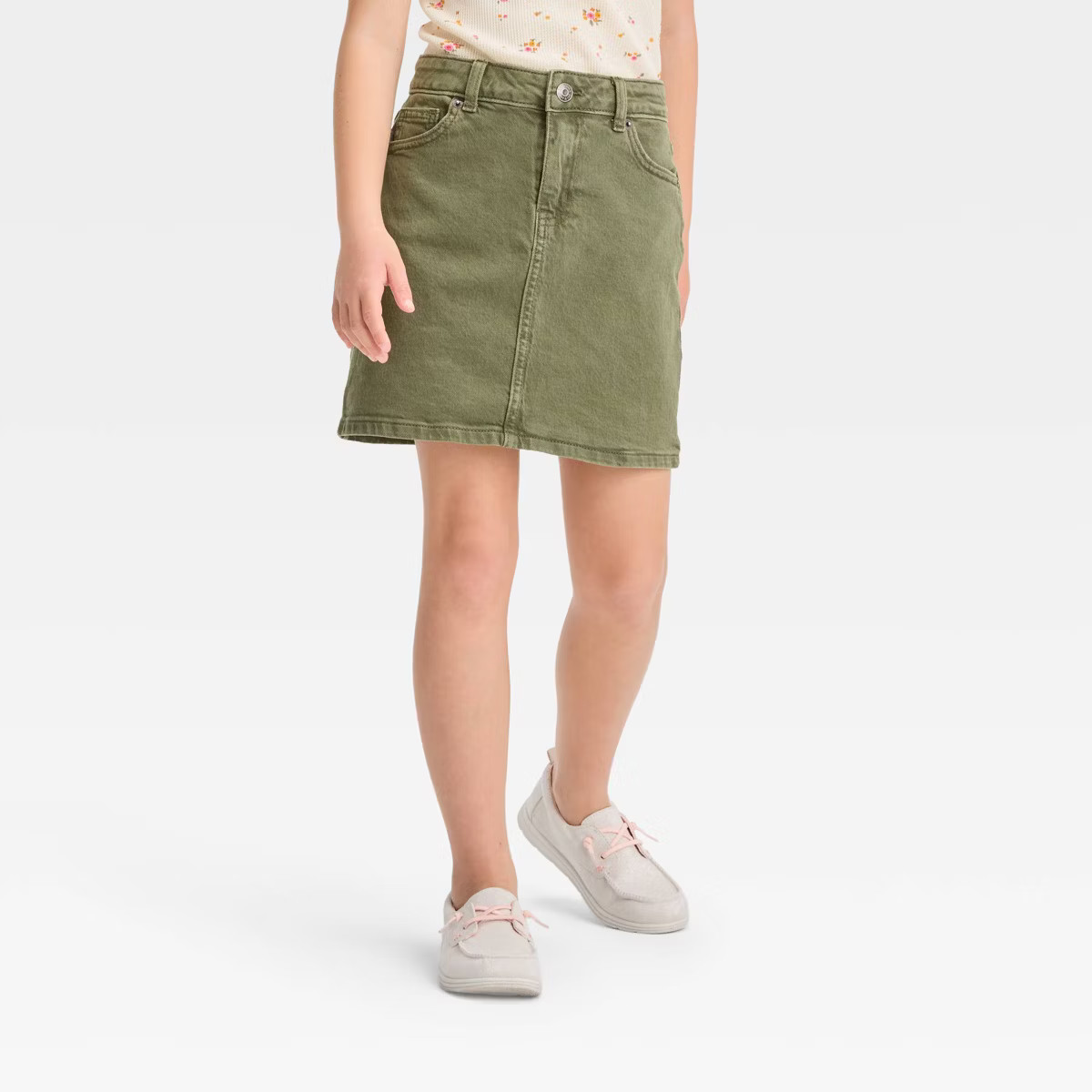 Girls' High-Rise Jean Skirt - Cat & Jack™ Green | Target