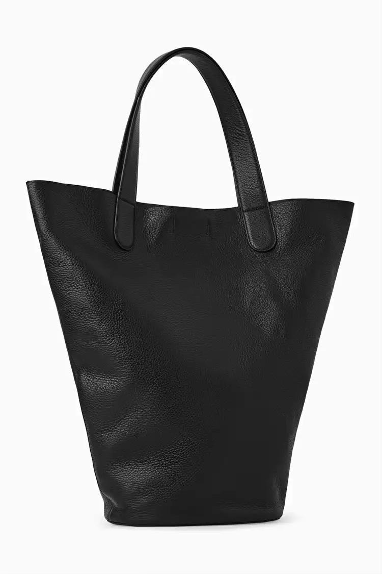 LEATHER SHOPPER TOTE BAG - BLACK - COS | COS (EU)
