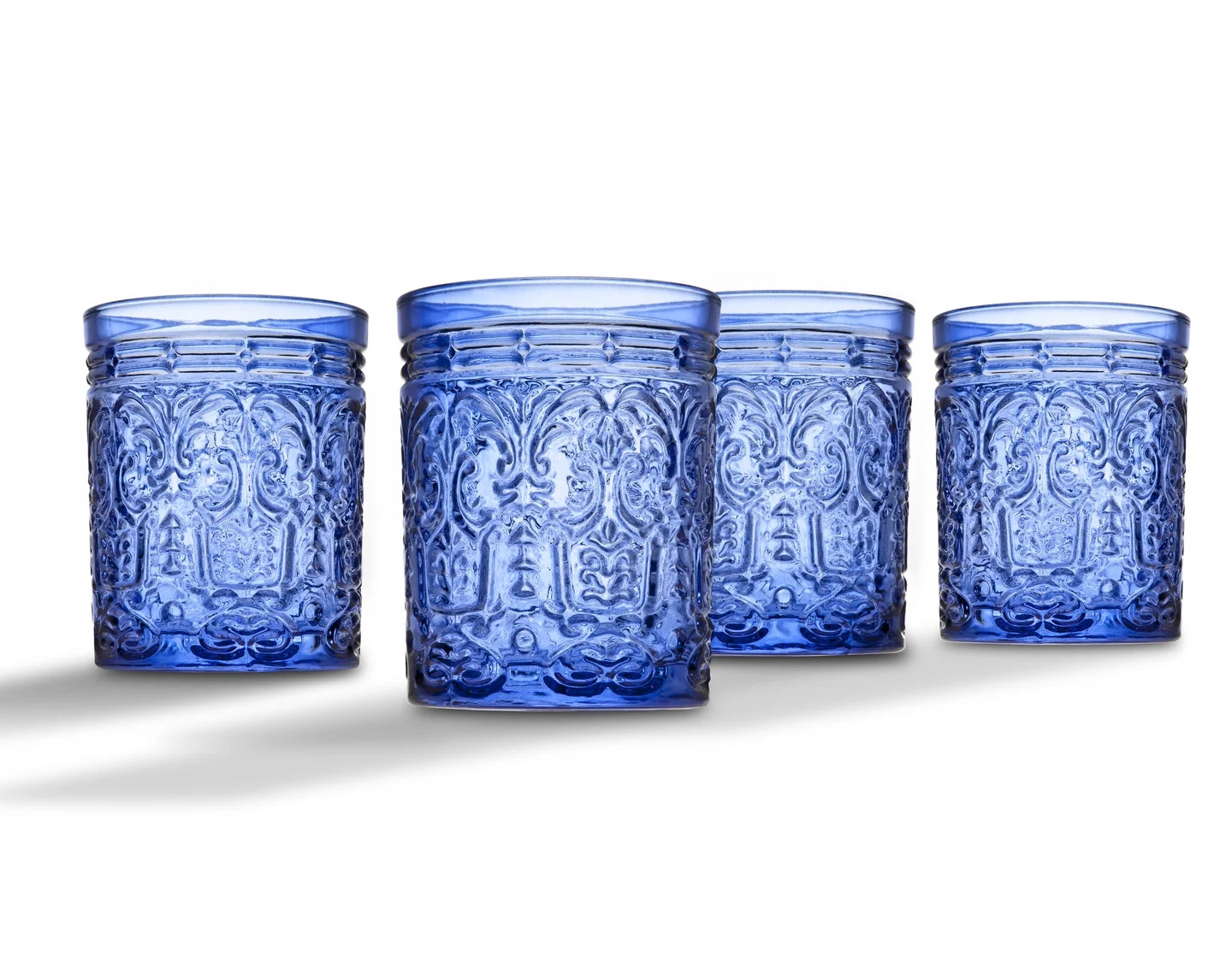 Jax Blue Set of 4 Double Old Fashion Glasses - Walmart.com | Walmart (US)