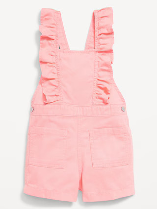 Ruffle-Trim Twill Shortalls for Toddler Girls | Old Navy (US)