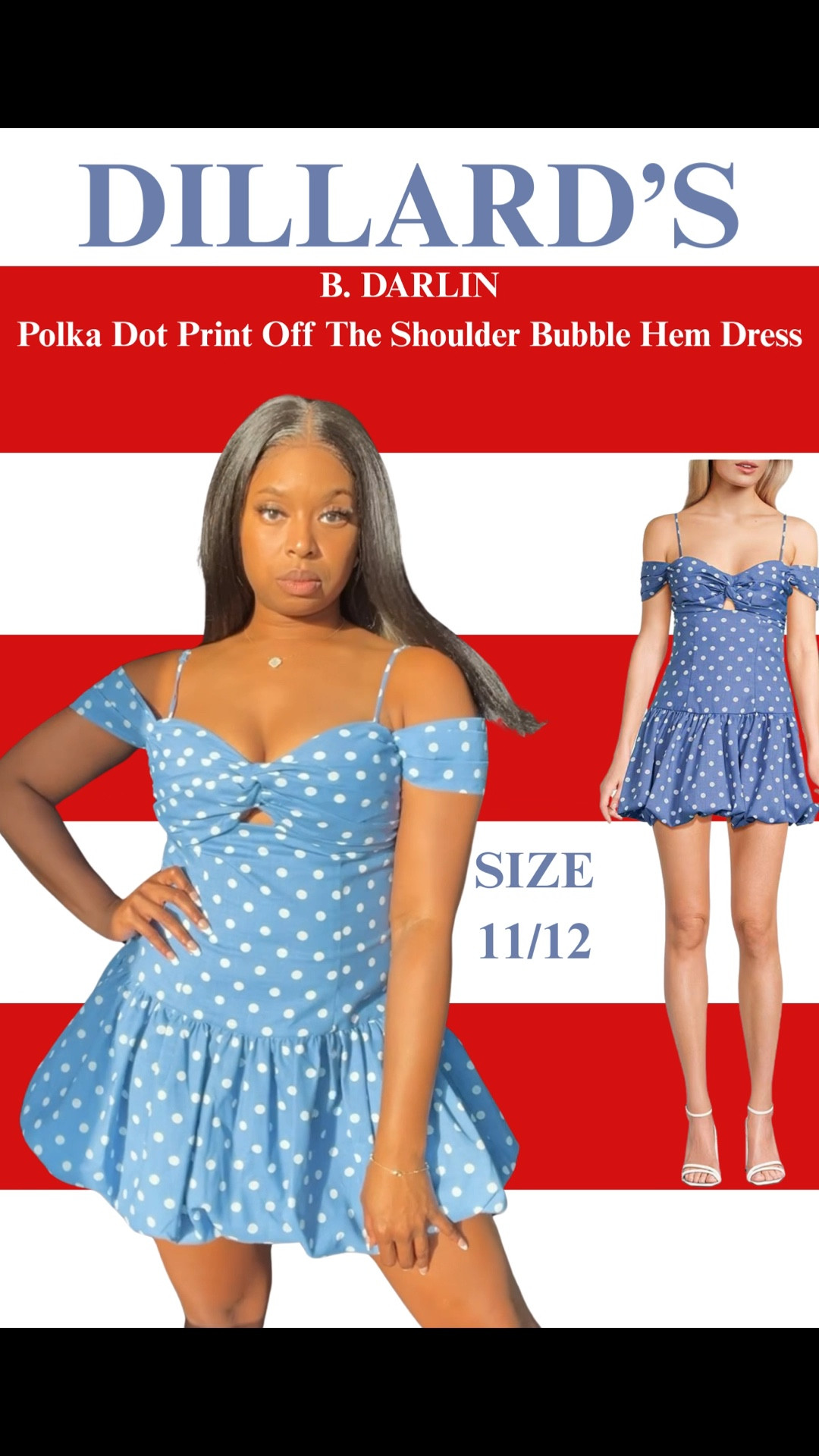 DILLARDS DRESS
What I bought vs what I got from @dillards
B. DARLIN
Polka Dot Print Off The Shoulder Bubble Hem Dress
#polkadotperfection #DillardsFinds
#WhatlBoughtVsWhat|Got #OOTD #summerstyle
