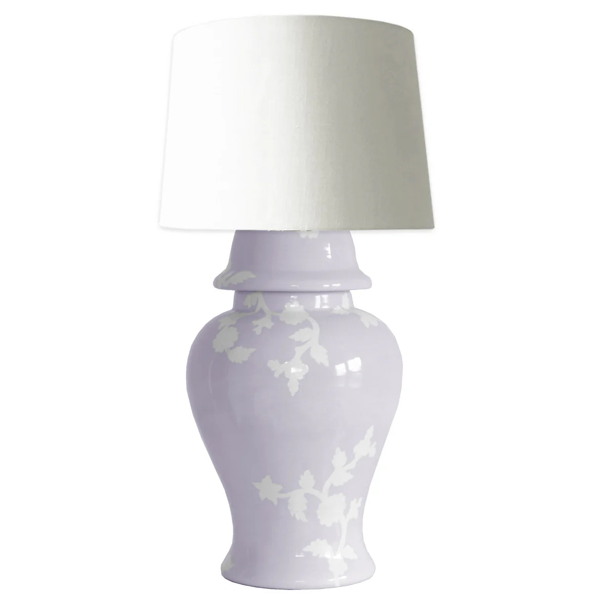 Chinoiserie Dreams Ginger Jar Lamp in Light Lavender | Ruby Clay Company