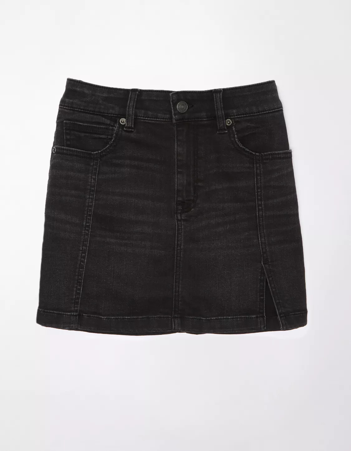 AE Next Level High-Waisted Denim Mini Skirt | American Eagle Outfitters (US & CA)