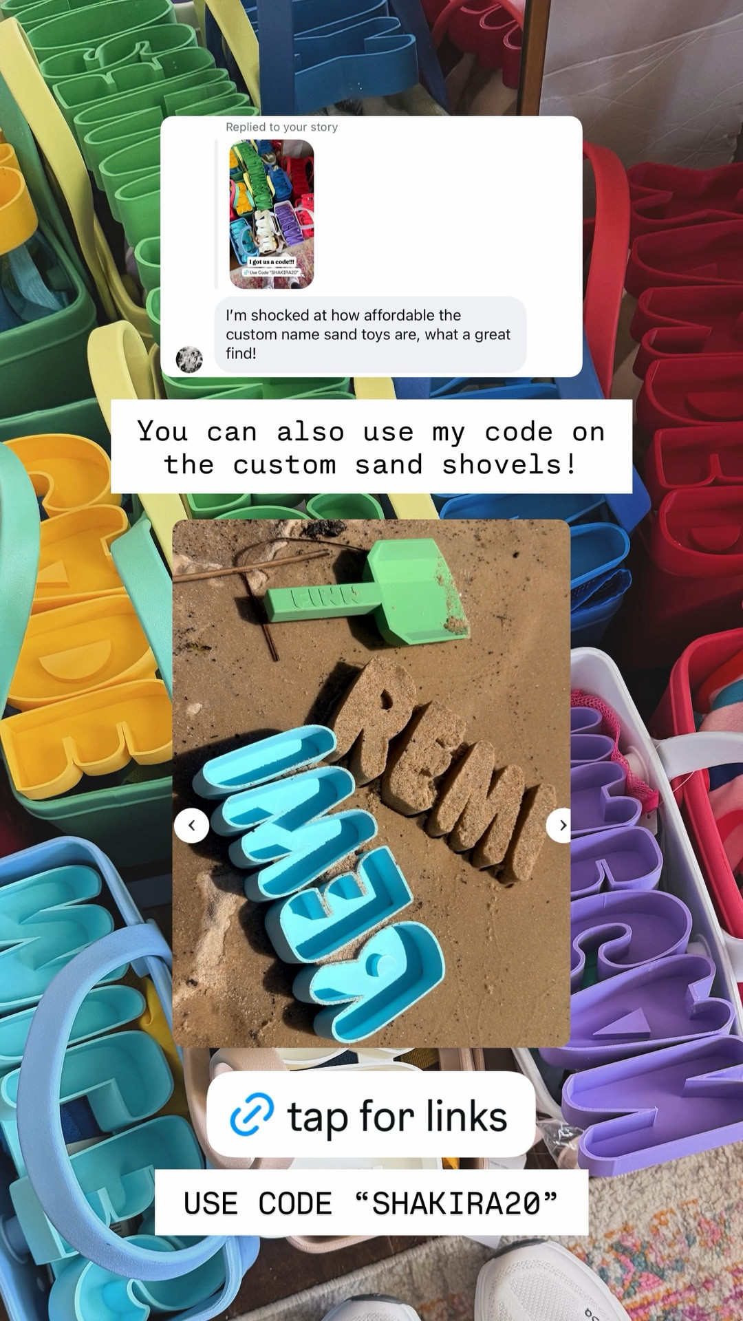 You can also use my code on the custom sand shovels! USE CODE “SHAKIRA20”