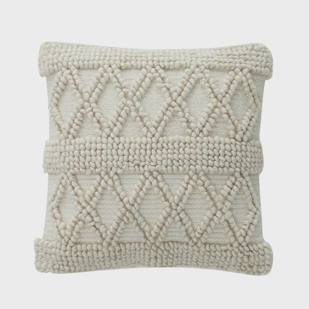 My Texas House McKinney Woven Textured Diamond Stripe Farmhouse Square Decorative Pillow Cover, 2... | Walmart (US)