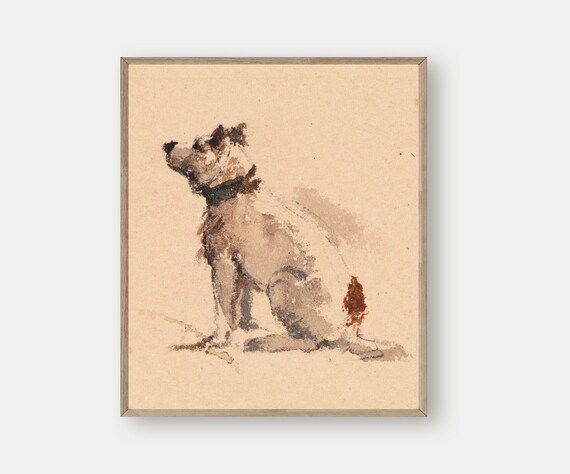Jack Russell Print, Vintage Dog Painting, Antique Oil Painting, Digital Download, Printable Wall ... | Etsy (US)