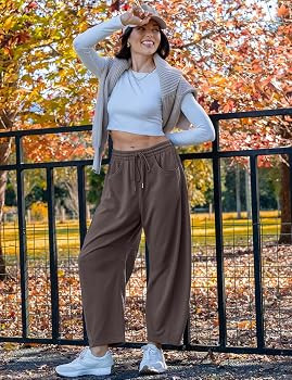 TARSE Women\u2019s Barrel Sweatpants Loose Fit Lounge Pants Casual Wide Leg Pants Cotton Comfy El... | Amazon (US)