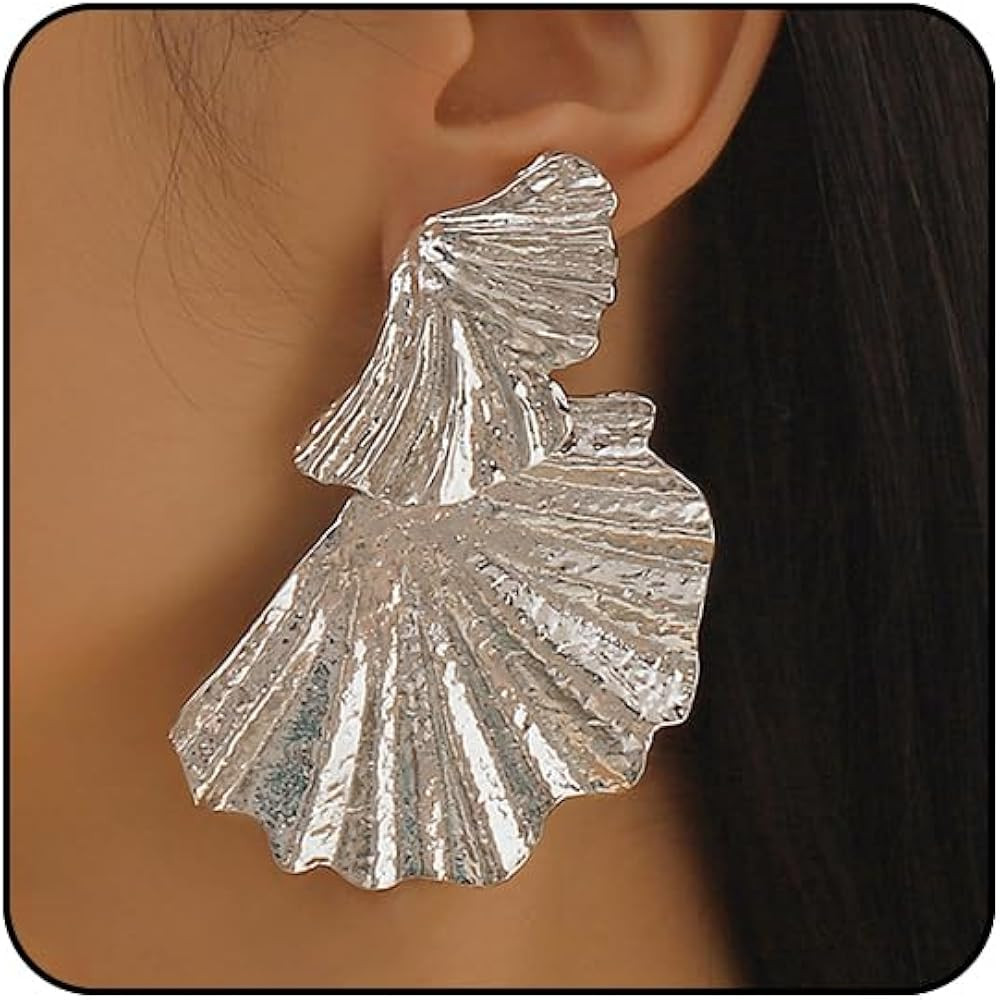 Statement Earrings for Women Geometric Dangle Earring Chunky Earrings Big Thick Earring Simple Fa... | Amazon (US)