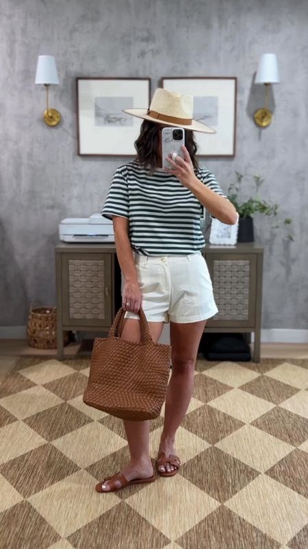 Causal summer outfit
Top in a small true to size 
Shorts if in between sizes go up
Shoes true to size 

White shorts | 

#LTKStyleTip #LTKFindsUnder50 #LTKFindsUnder100