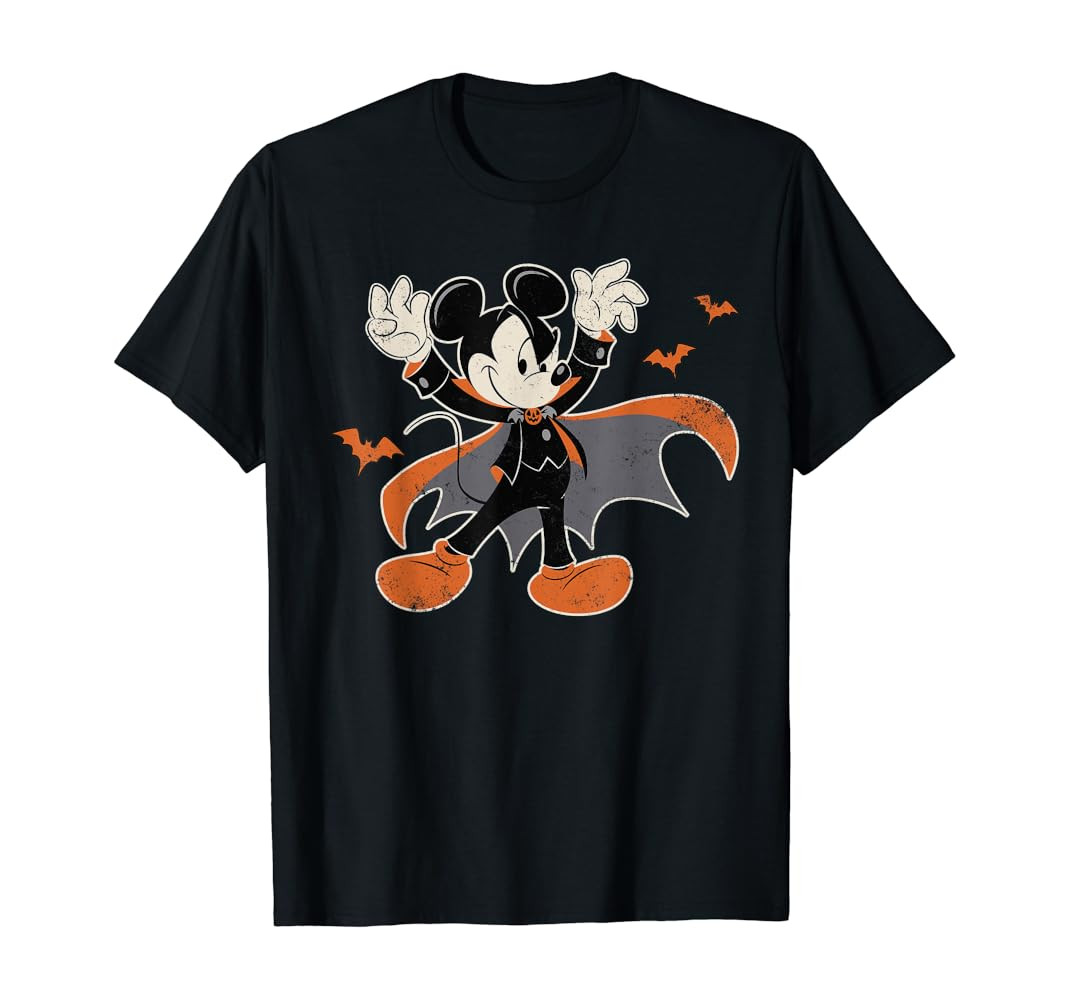 Disney Mickey Mouse Spooky Dracula Costume Halloween T-Shirt | Amazon (US)