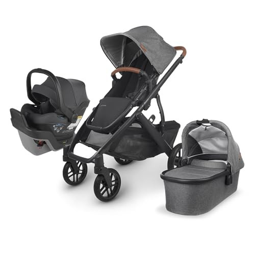 UPPAbaby Travel System, Includes Vista V2 Stroller + Mesa Max Car Seat Combo/Bassinet, Toddler Seat, Rain Shield, Storage Bag, Car Seat, Base + Robust Infant Insert Included/Greyson(Charcoal Mélange) | Amazon (US)