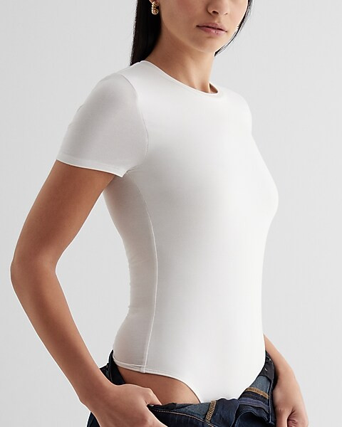 Supersoft Fitted Crew Neck Short Sleeve Bodysuit | Express