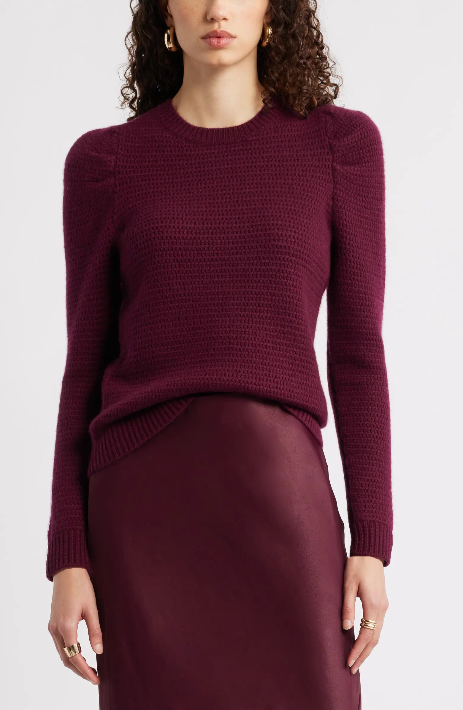 Nordstrom Wool & Cashmere Puff Sleeve Sweater | Nordstrom | Nordstrom