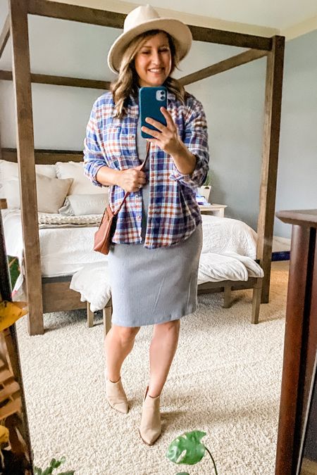 Fall brunch style. Who said flannels are boring?
Pairing a soft flannel over a sweater dress gives this weekend brunch look a chic casual vibe. Throw on a hat and some booties and you’re good to go. 

#LTKstyletip #LTKunder50 #LTKSeasonal