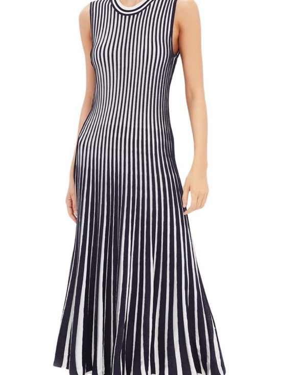 Tuckernuck Navy Blue and White Vertical-Stripe Knit Maxi Dress | Poshmark