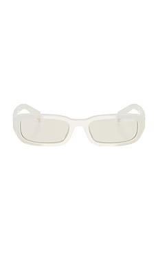 Prada Narrow Rectangle Sunglasses in Dust from Revolve.com | Revolve Clothing (Global)