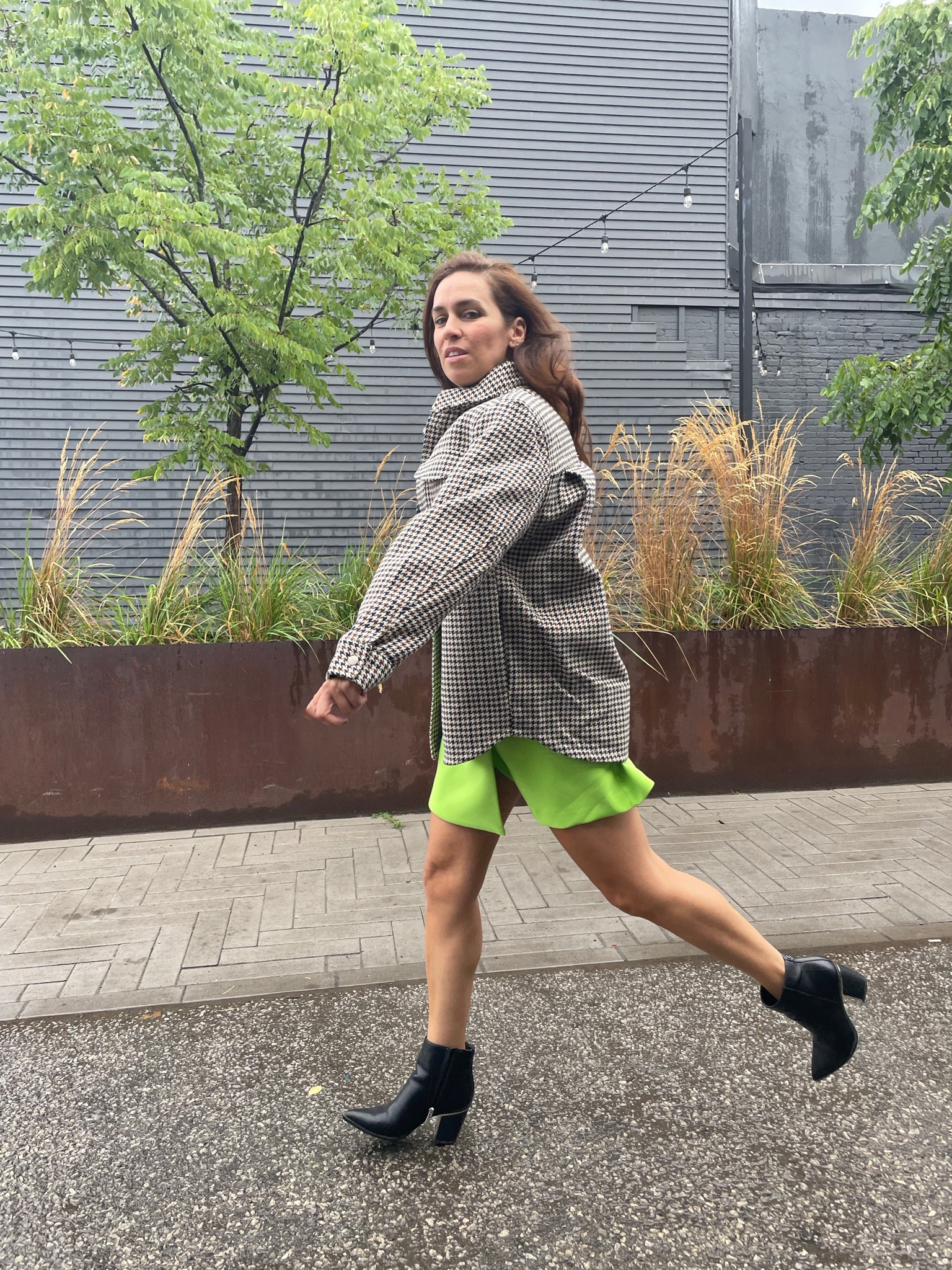Fall is here and we’re stepping out in this plaid shacket  