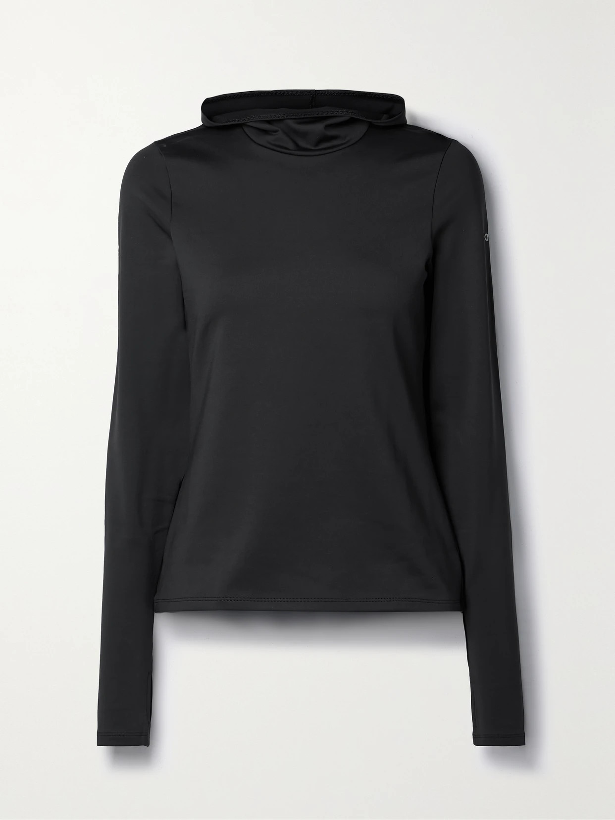 Alo Yoga - Airlift Hooded Stretch-jersey Sweatshirt - Black | NET-A-PORTER (US)